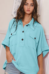 Neon Nights Top Aqua