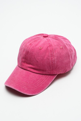 Vintage Washed Baseball Cap - Fuschia